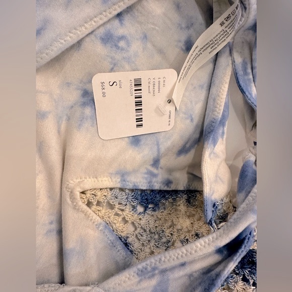 NWT Free people tie die bodysuit with crochet - Picture 8 of 10